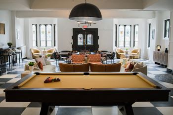 Club room w/ billiards table